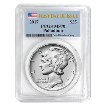 2017 1 oz Palladium American Eagle PCGS MS 70 First Day of Issue